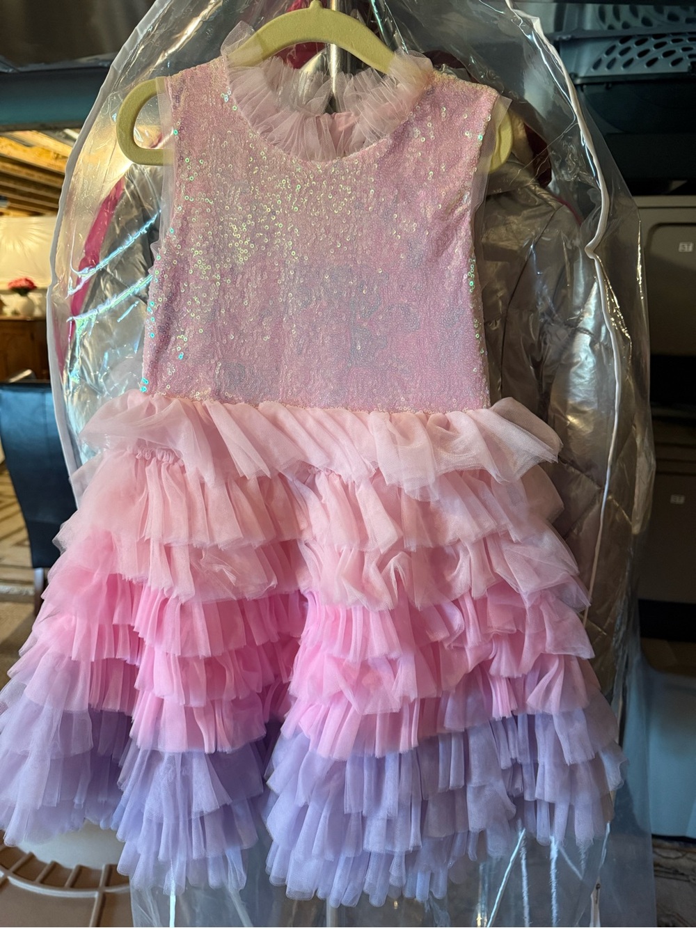 Lola & the Boys- Kids Pink Layered Tulle Party Dress 4